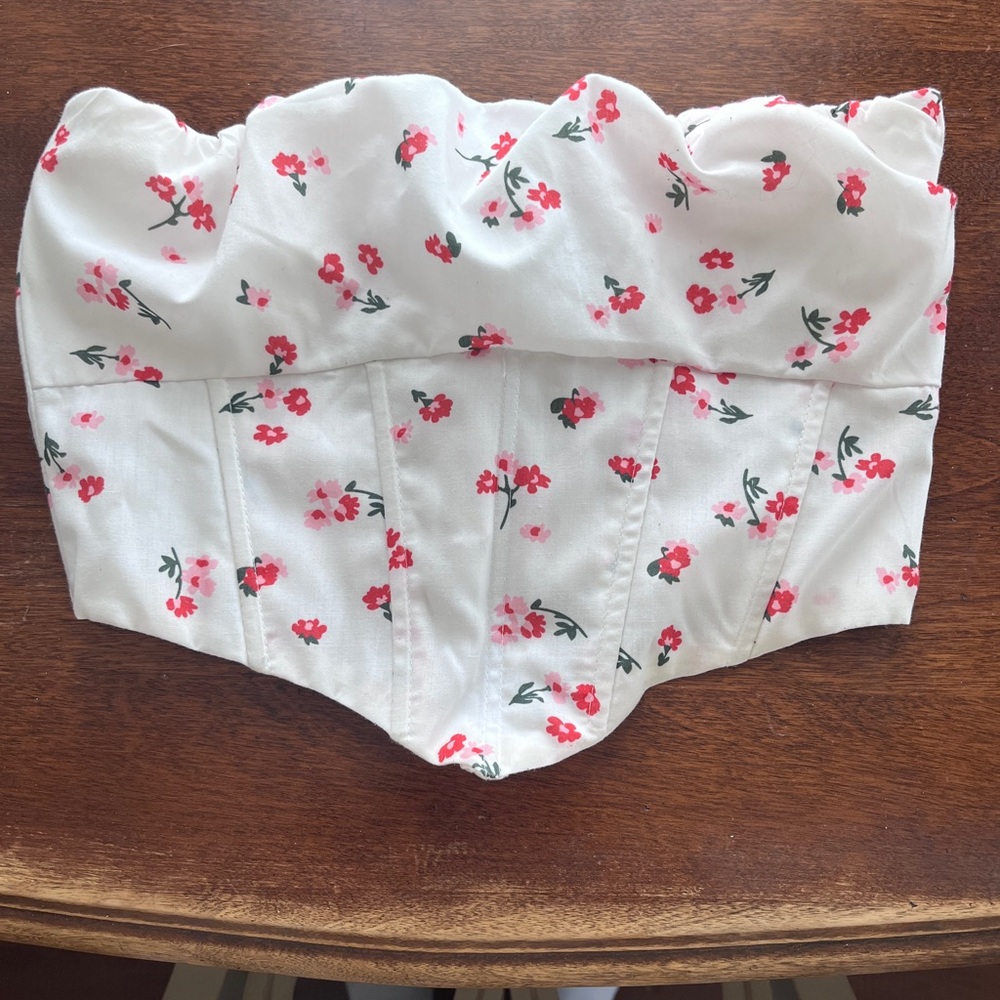 Princess Polly Floral Diaper Cover - Red and White